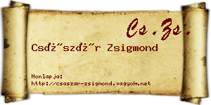 Császár Zsigmond névjegykártya